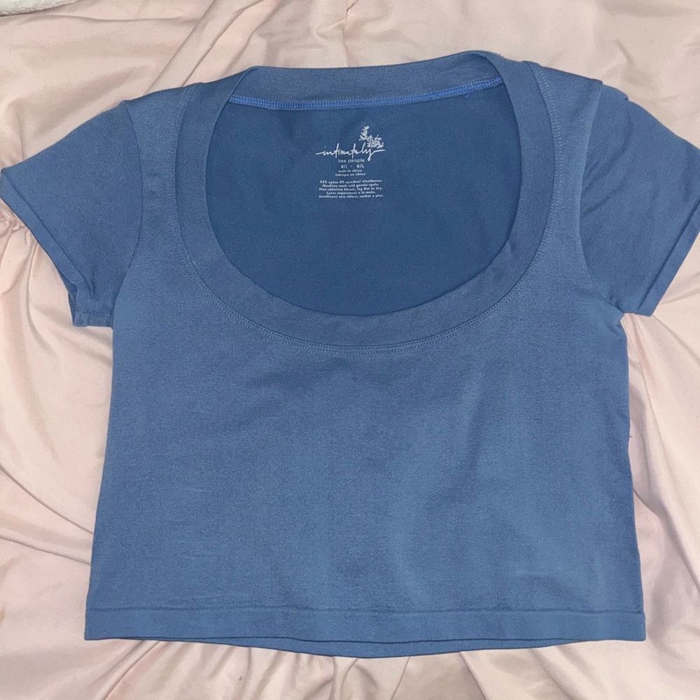 Free People Blue Cropped Top